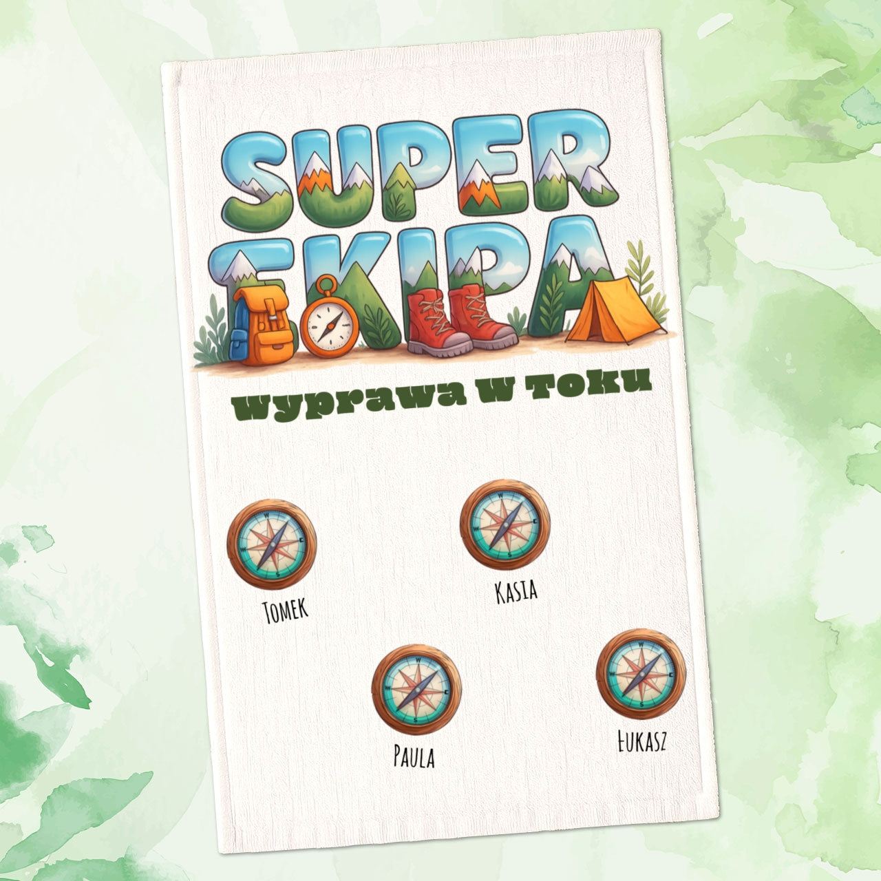 Ręcznik Plażowy Super Ekipa – Personalizowany Prezent na Wyprawę