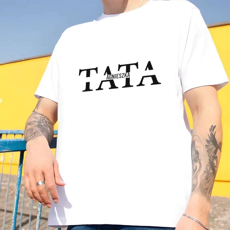 Koszulka Tata z Imionami Dzieci