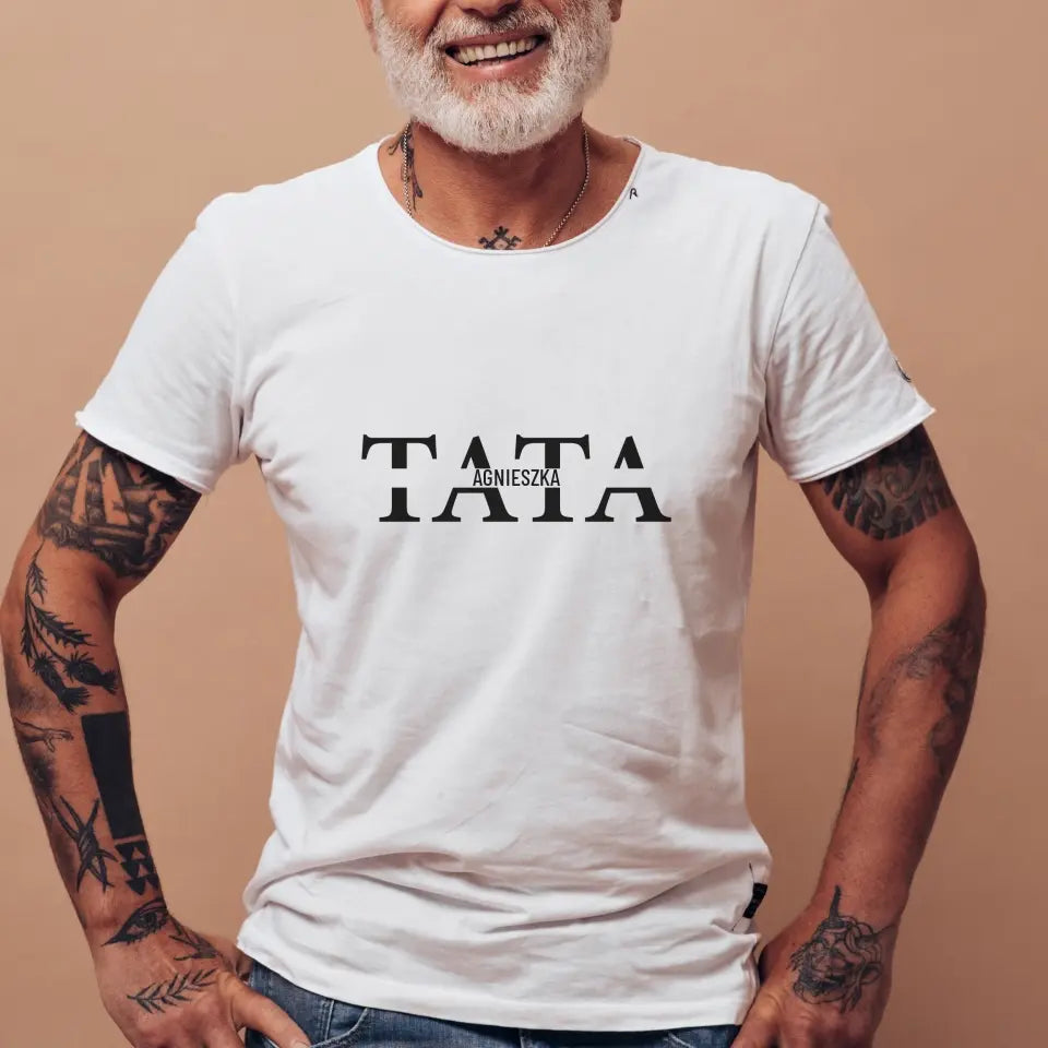 Koszulka Tata z Imionami Dzieci