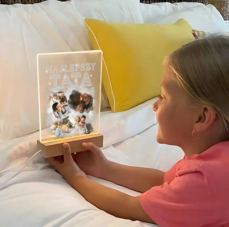 Lampka Ramka LED Najlepszy Tata ze Zdjęciem - Giftik