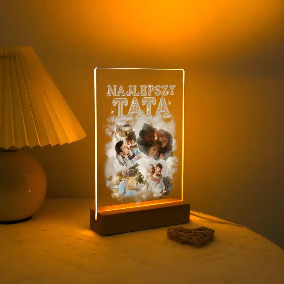 Lampka Ramka LED Najlepszy Tata ze Zdjęciem - Giftik