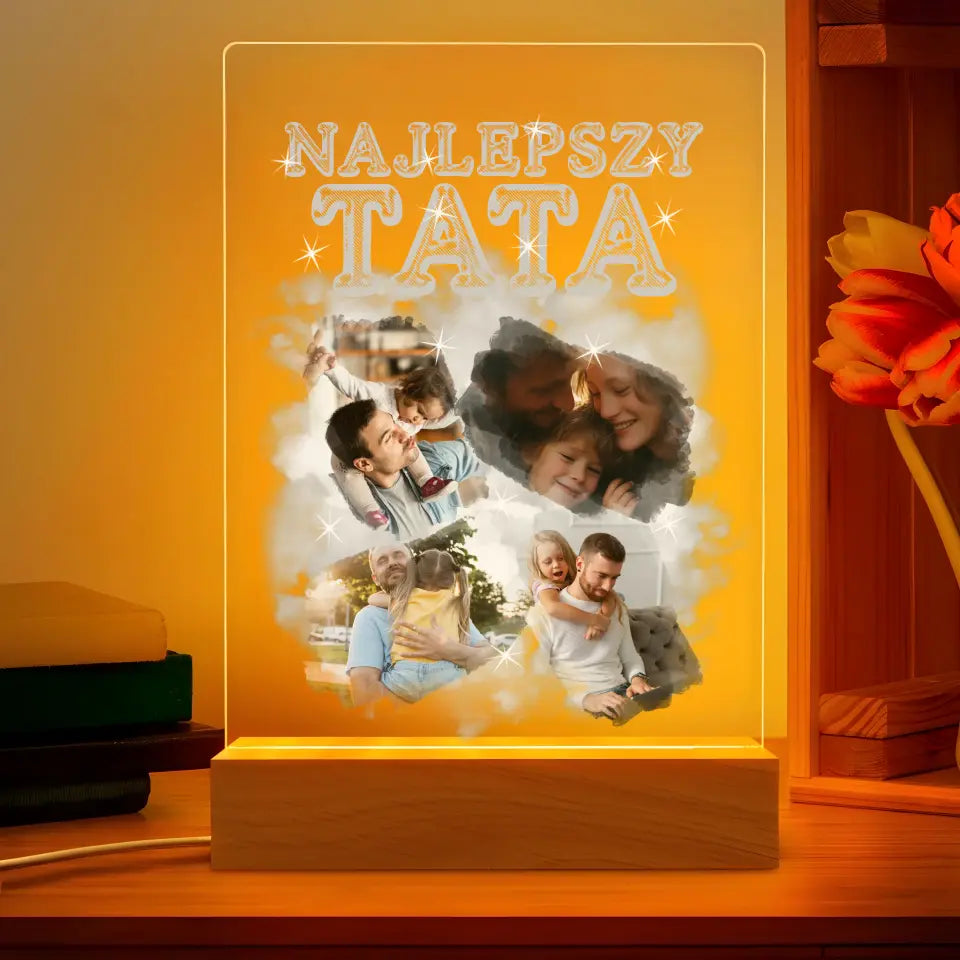 Lampka Ramka LED Najlepszy Tata ze Zdjęciem - Giftik