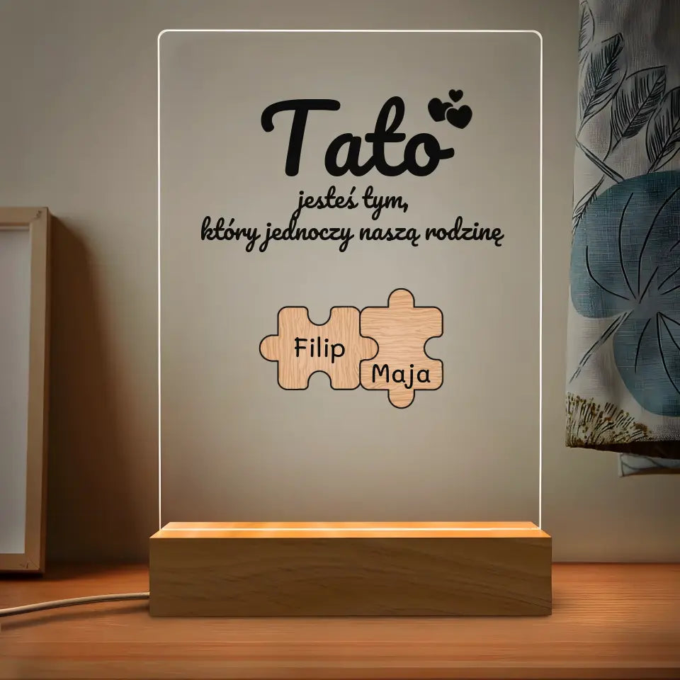 Lampka Ramka LED Puzzle - Giftik