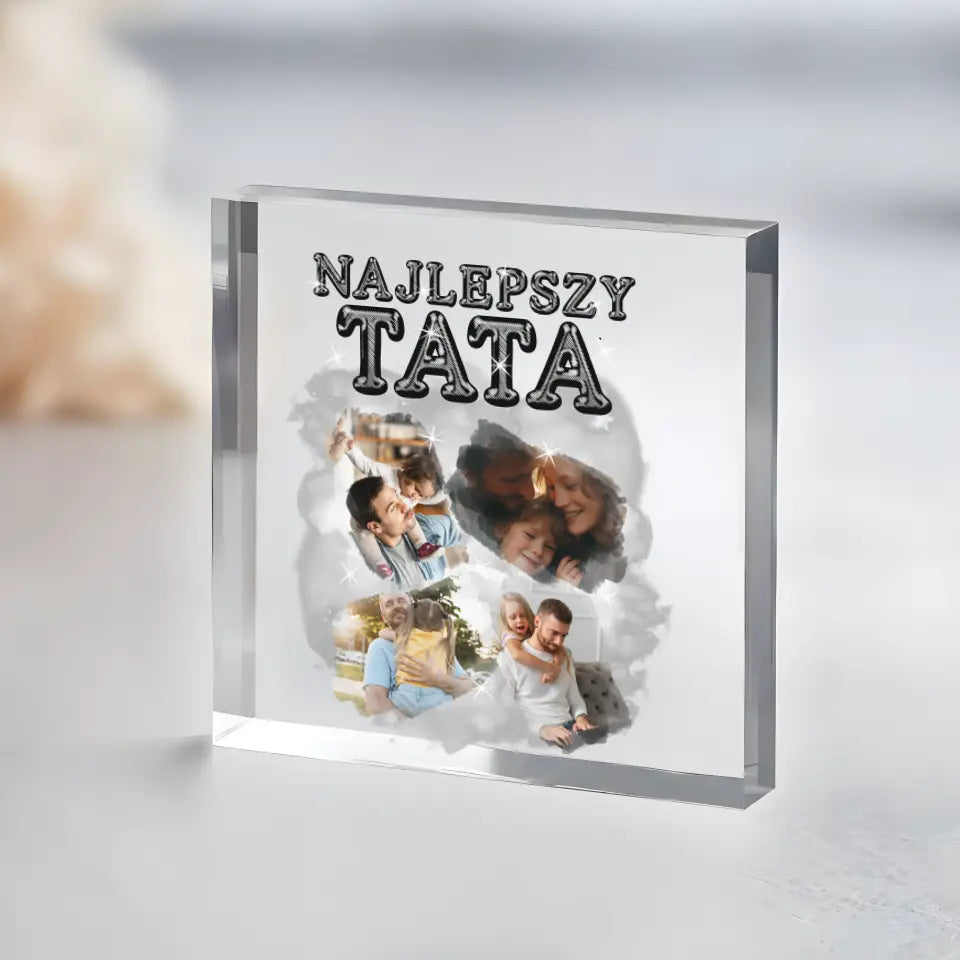 Blok Akrylowy Najlepszy Tata ze Zdjęciem - Giftik