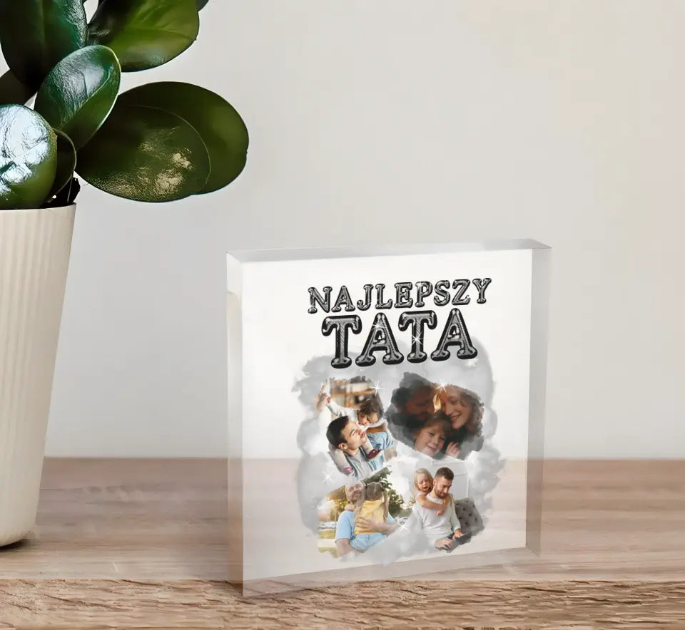 Blok Akrylowy Najlepszy Tata ze Zdjęciem - Giftik