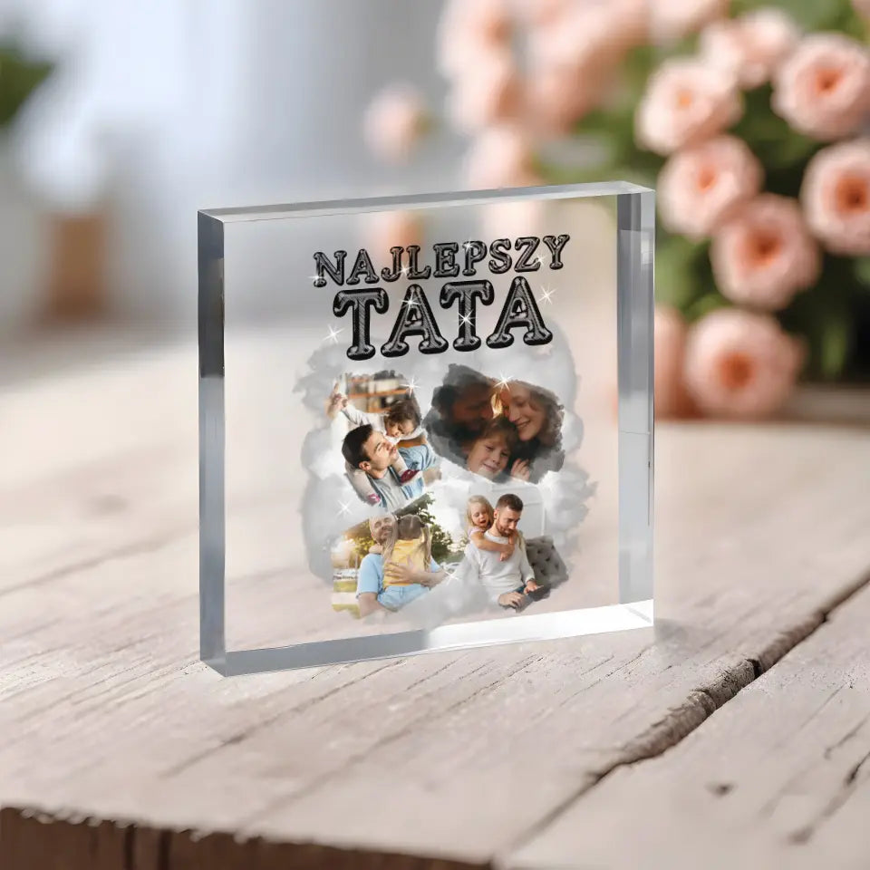 Blok Akrylowy Najlepszy Tata ze Zdjęciem - Giftik