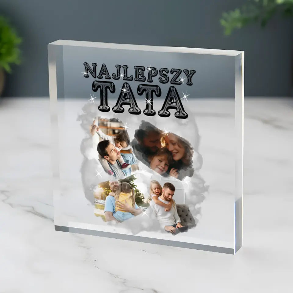 Blok Akrylowy Najlepszy Tata ze Zdjęciem - Giftik