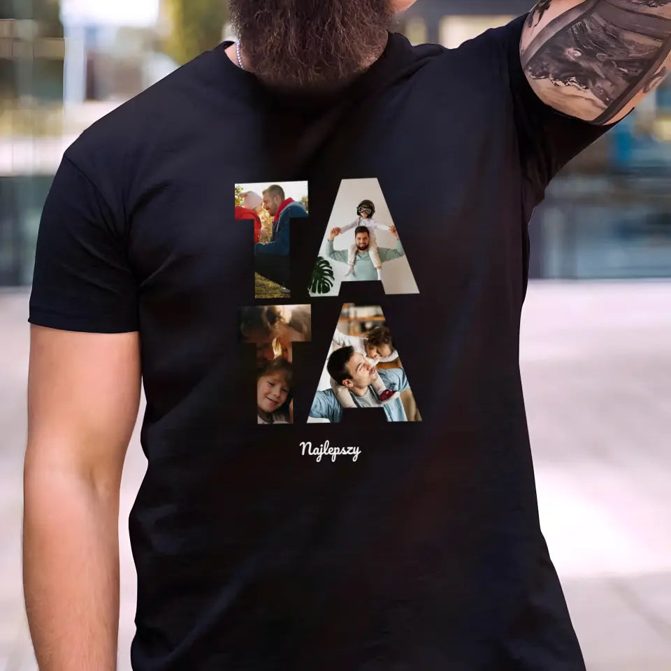 Koszulka Zdjęciem Tata, czarny