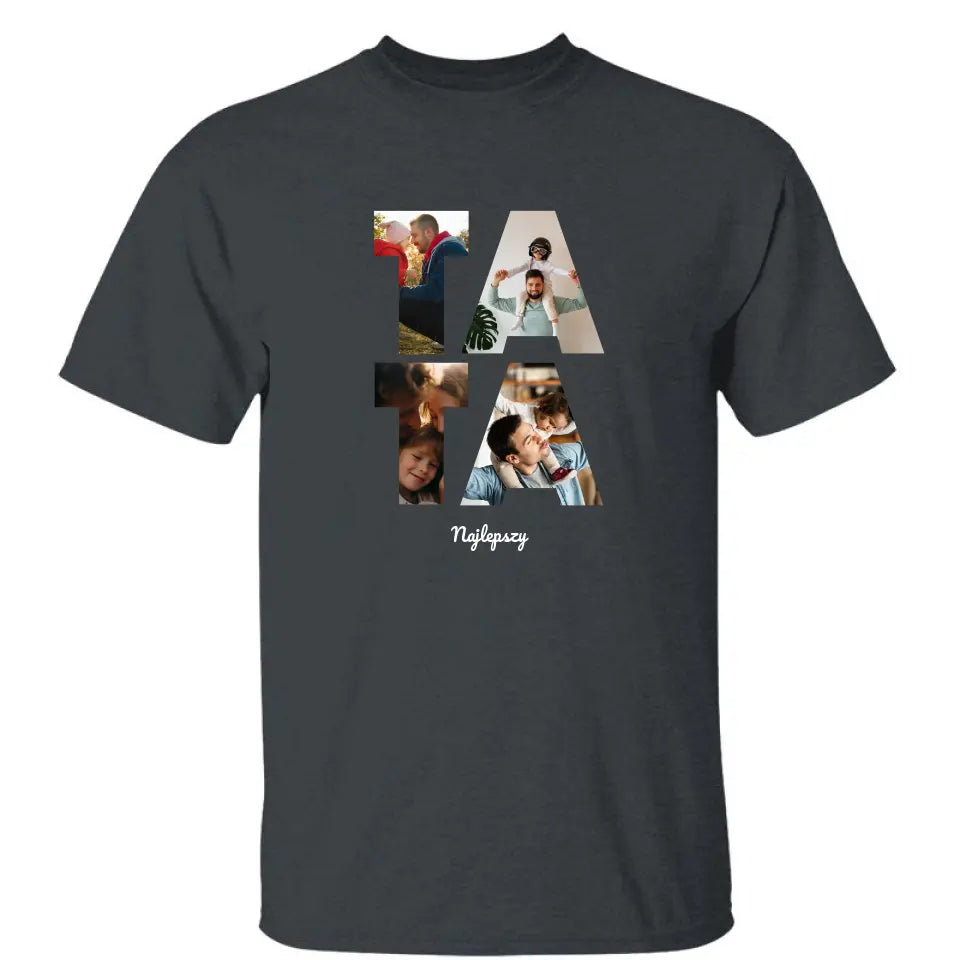 Koszulka Zdjęciem Tata, czarny