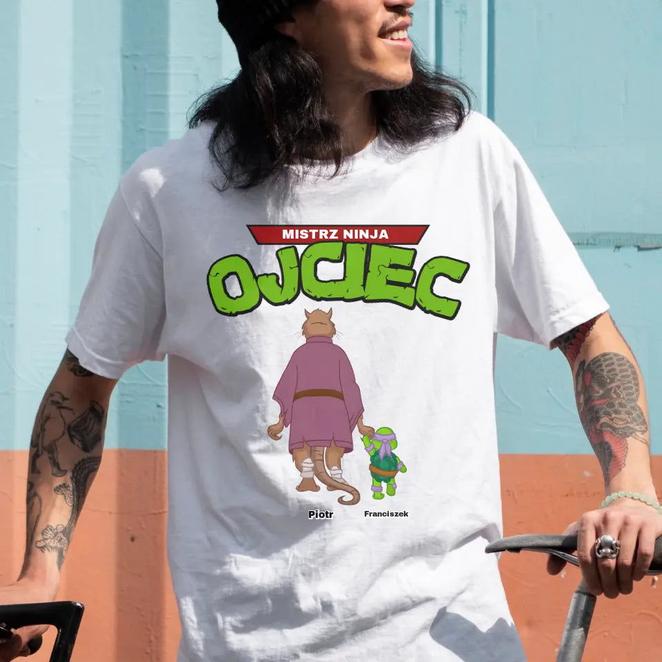 Koszulka Mistrz Ninja Ojciec, biały