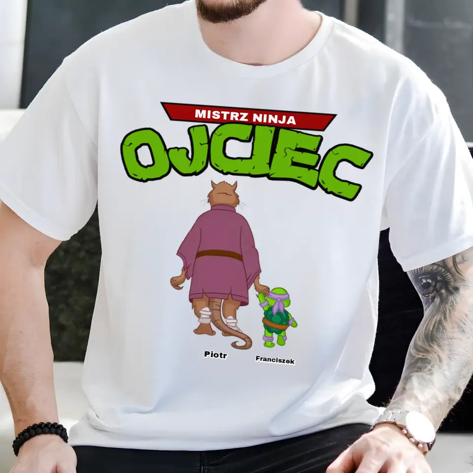 Koszulka Mistrz Ninja Ojciec, biały