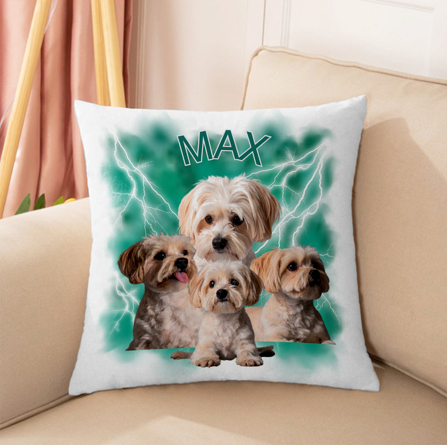 Personalizowana Poduszka z Psem – „Łapy Pełne Miłości” ⚡ Twój Pupil na Poduszce