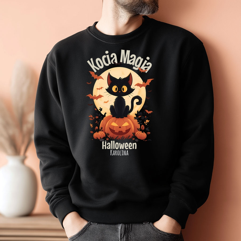 Bluza Unisex „Kocia Magia” – Personalizowana Halloween