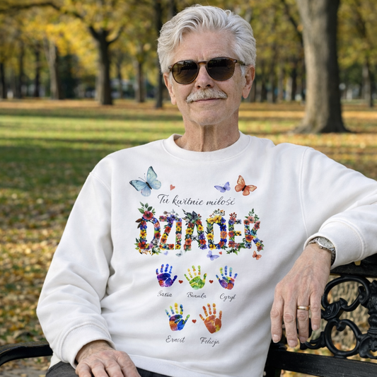 Dziadek - Tu kwitnie miłość, Personalizowany prezent z imionami wnuków