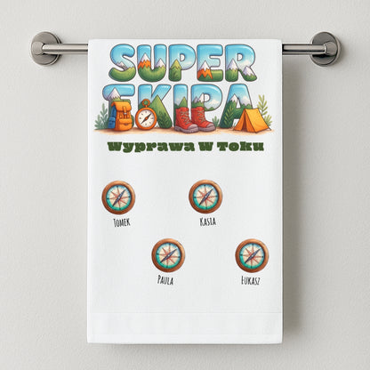 Ręcznik Plażowy Super Ekipa – Personalizowany Prezent na Wyprawę