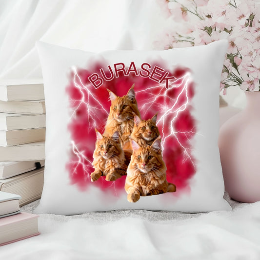 Personalizowana Poduszka z Kotem – „Twój Zwierzak, Twój Styl” ⚡ Unikalny Prezent dla Miłośników Kotów