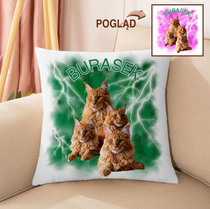 Personalizowana Poduszka z Kotem – „Twój Zwierzak, Twój Styl” ⚡ Unikalny Prezent dla Miłośników Kotów