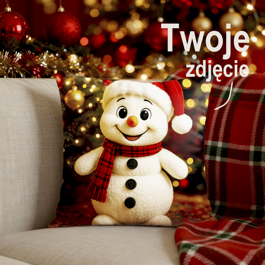 Świąteczna Poduszka z Uroczym Bałwankiem – Idealny Prezent na Gwiazdkę