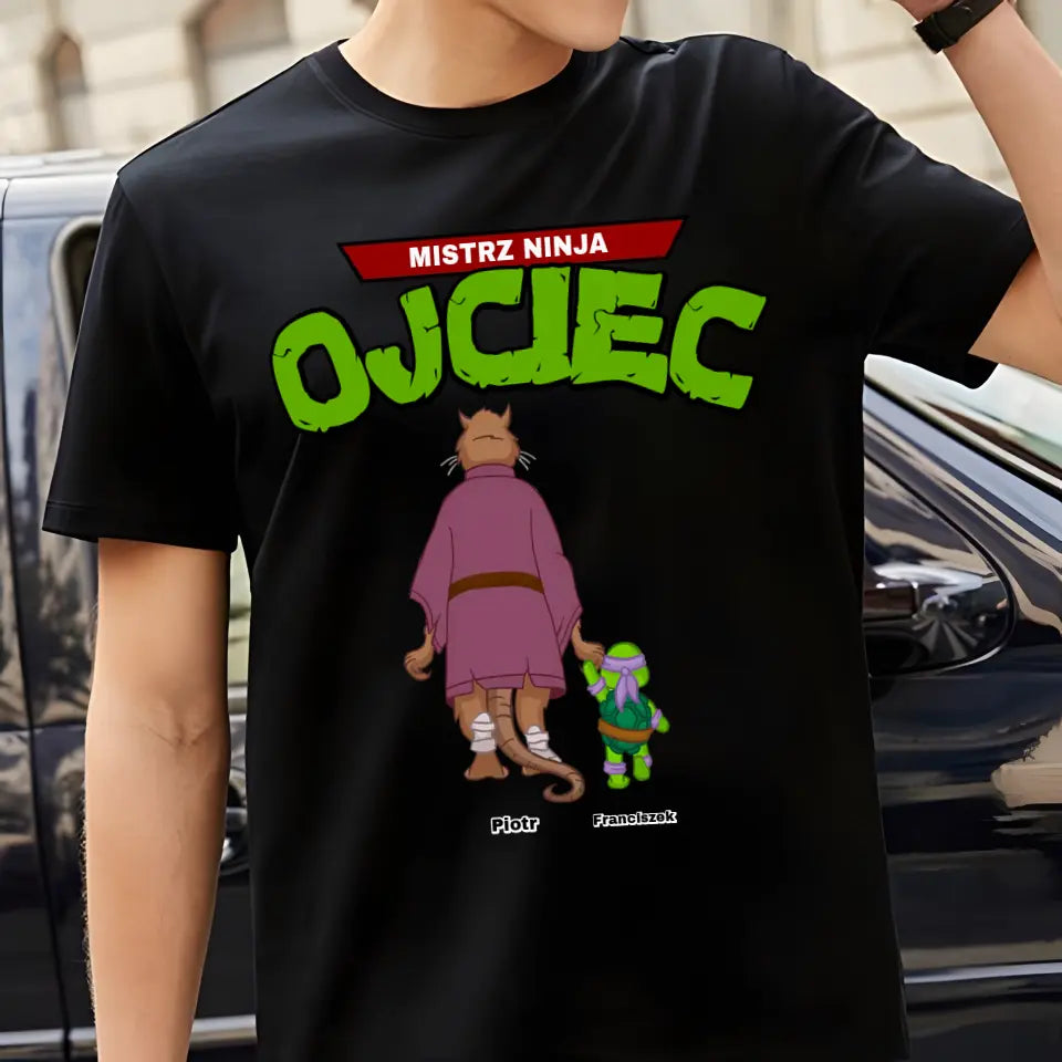 Koszulka Mistrz Ninja Ojciec, czarny