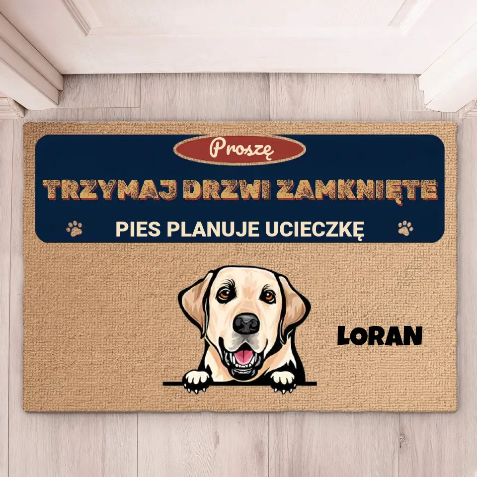 Wycieraczka TRZYMAJ DRZWI ZAMKNIĘTE
