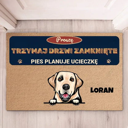 Wycieraczka TRZYMAJ DRZWI ZAMKNIĘTE
