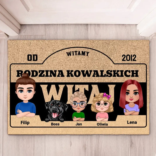 Wycieraczka Witamy w naszej rodzinie