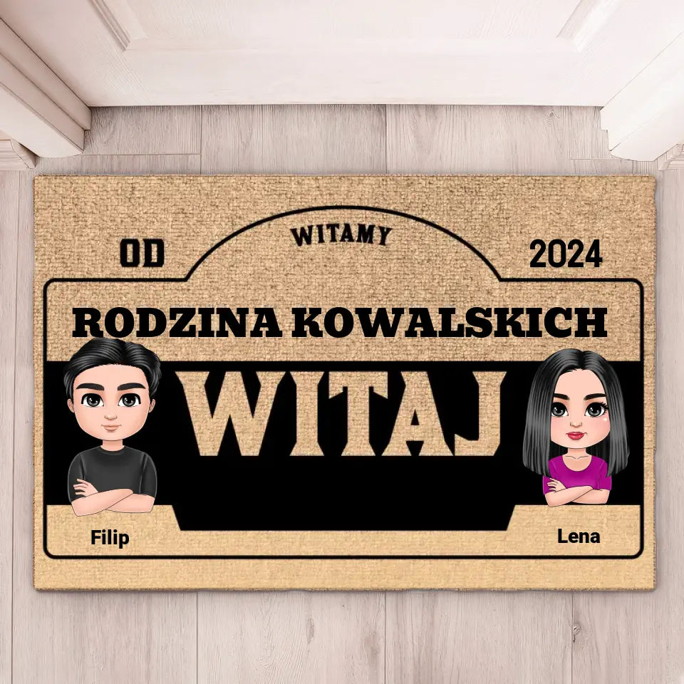 Wycieraczka Witamy w naszej rodzinie