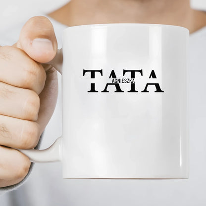 Kubek TATA z Imionami Dzieci
