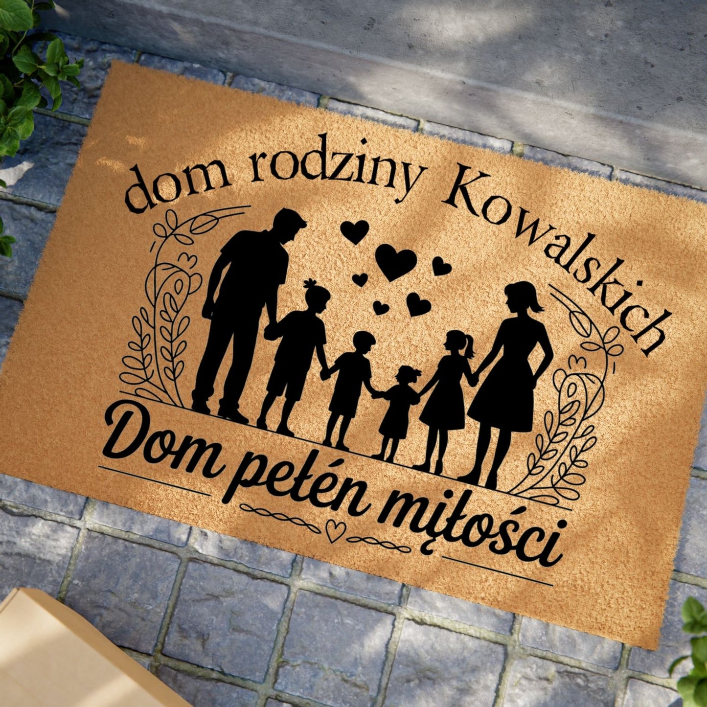 Personalizowana wycieraczka – Dom Pełen Miłości z Nazwiskiem
