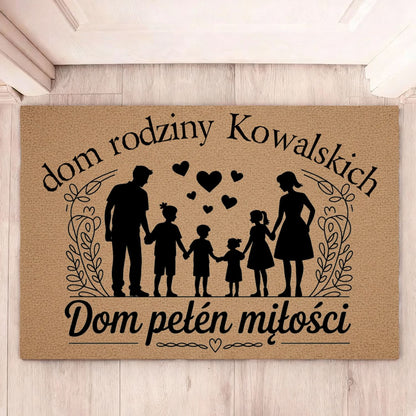 Personalizowana wycieraczka – Dom Pełen Miłości z Nazwiskiem