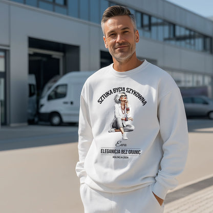 Personalizowana Bluza "Sztuka Bycia Szykowną" – Twoje Imię i Rok, Elegancja Bez Granic, Wyjątkowy Prezent dla Niej