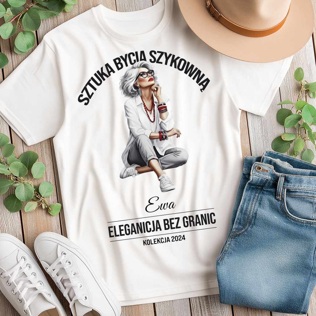 Personalizowana Bluza "Sztuka Bycia Szykowną" – Twoje Imię i Rok, Elegancja Bez Granic, Wyjątkowy Prezent dla Niej