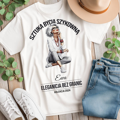 Personalizowana Bluza "Sztuka Bycia Szykowną" – Twoje Imię i Rok, Elegancja Bez Granic, Wyjątkowy Prezent dla Niej