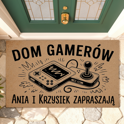 Wycieraczka Personalizowana – Dom Gamerów z Twoim Nazwiskiem