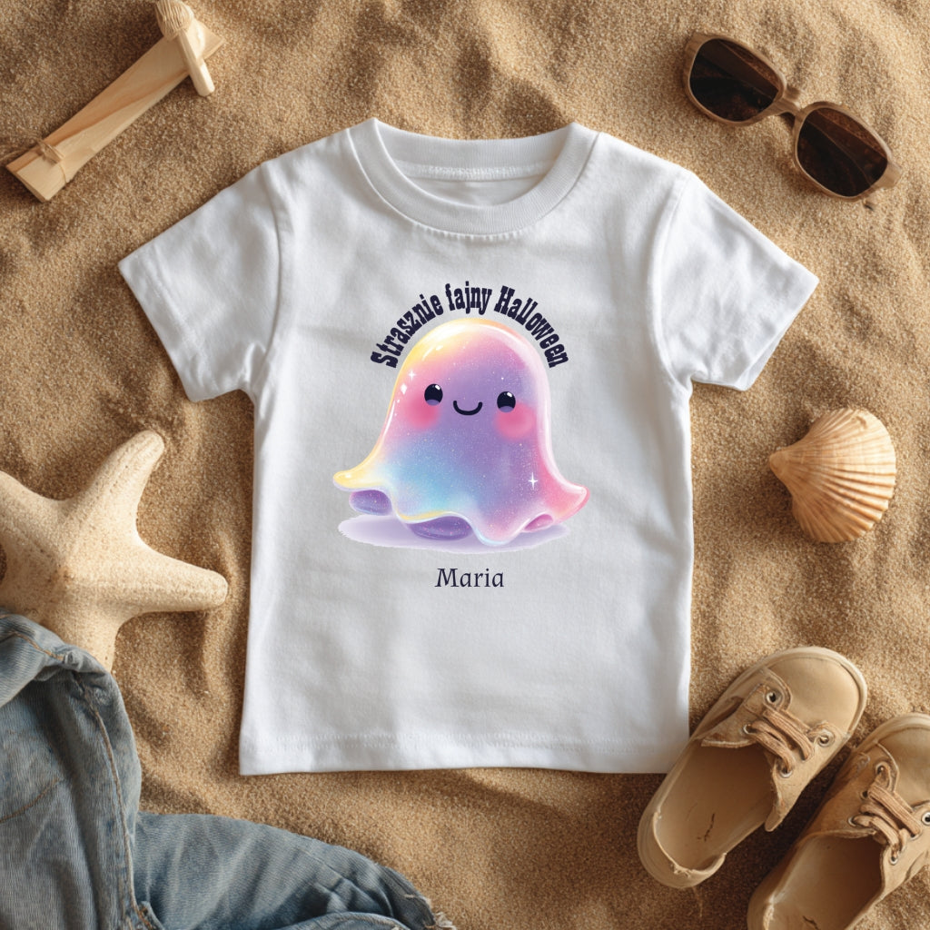 Personalizowana Koszulka na Halloween – Słodki Duszek z Imieniem Dziecka