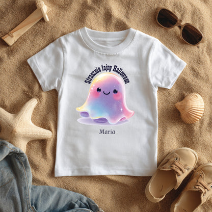 Personalizowana Koszulka na Halloween – Słodki Duszek z Imieniem Dziecka