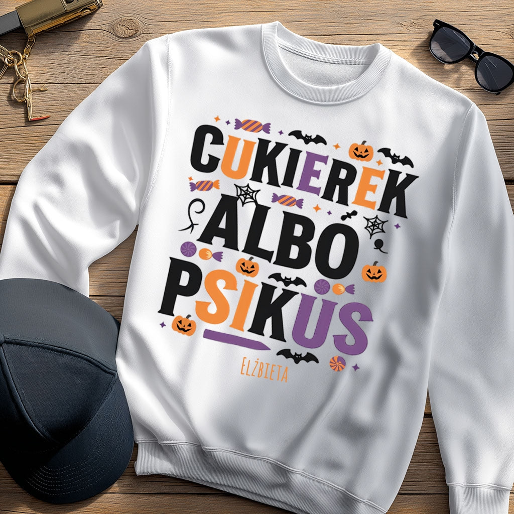 Bluza Unisex „Cukierek albo Psikus” – personalizowana bluza na Halloween