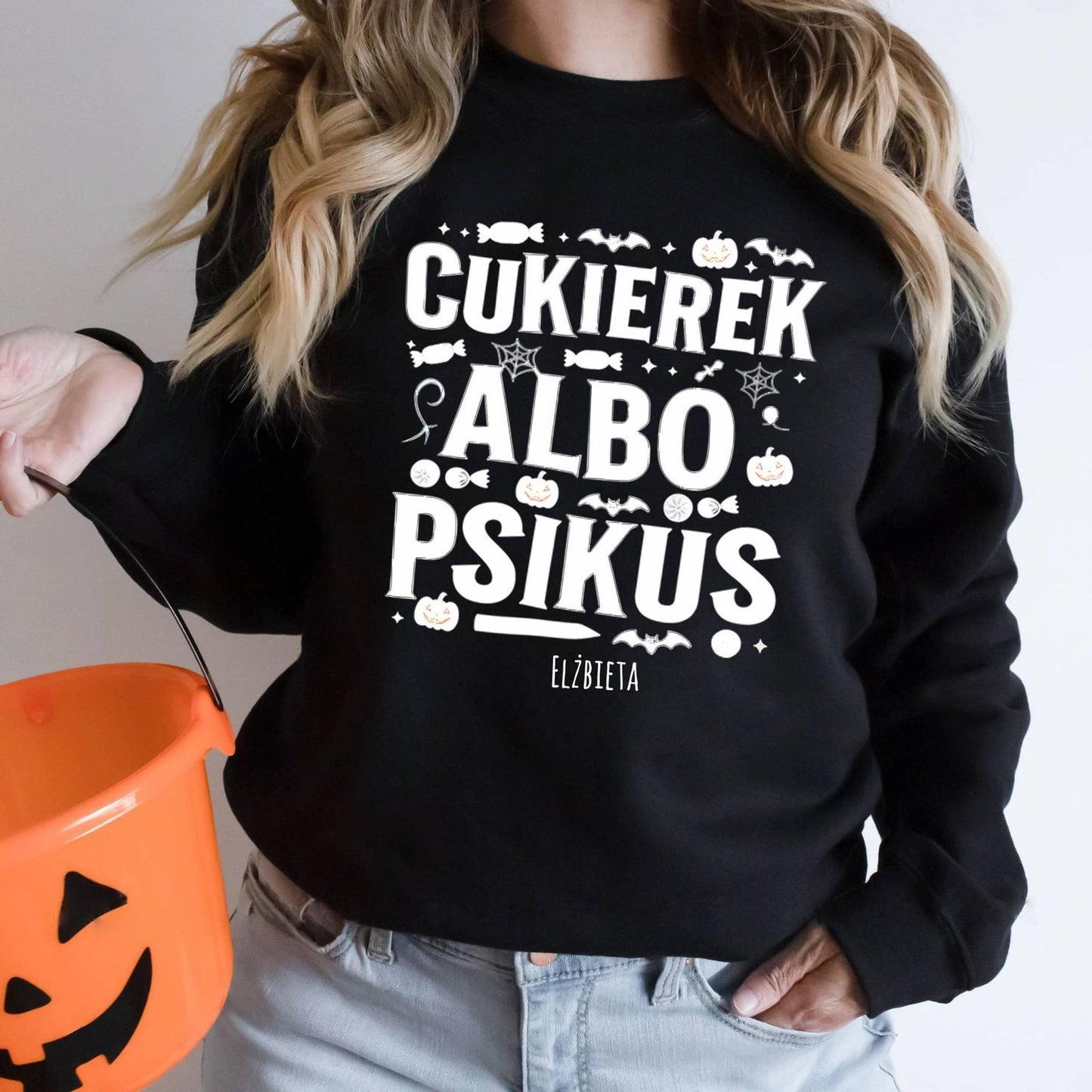 Bluza Unisex „Cukierek albo Psikus” – personalizowana bluza na Halloween