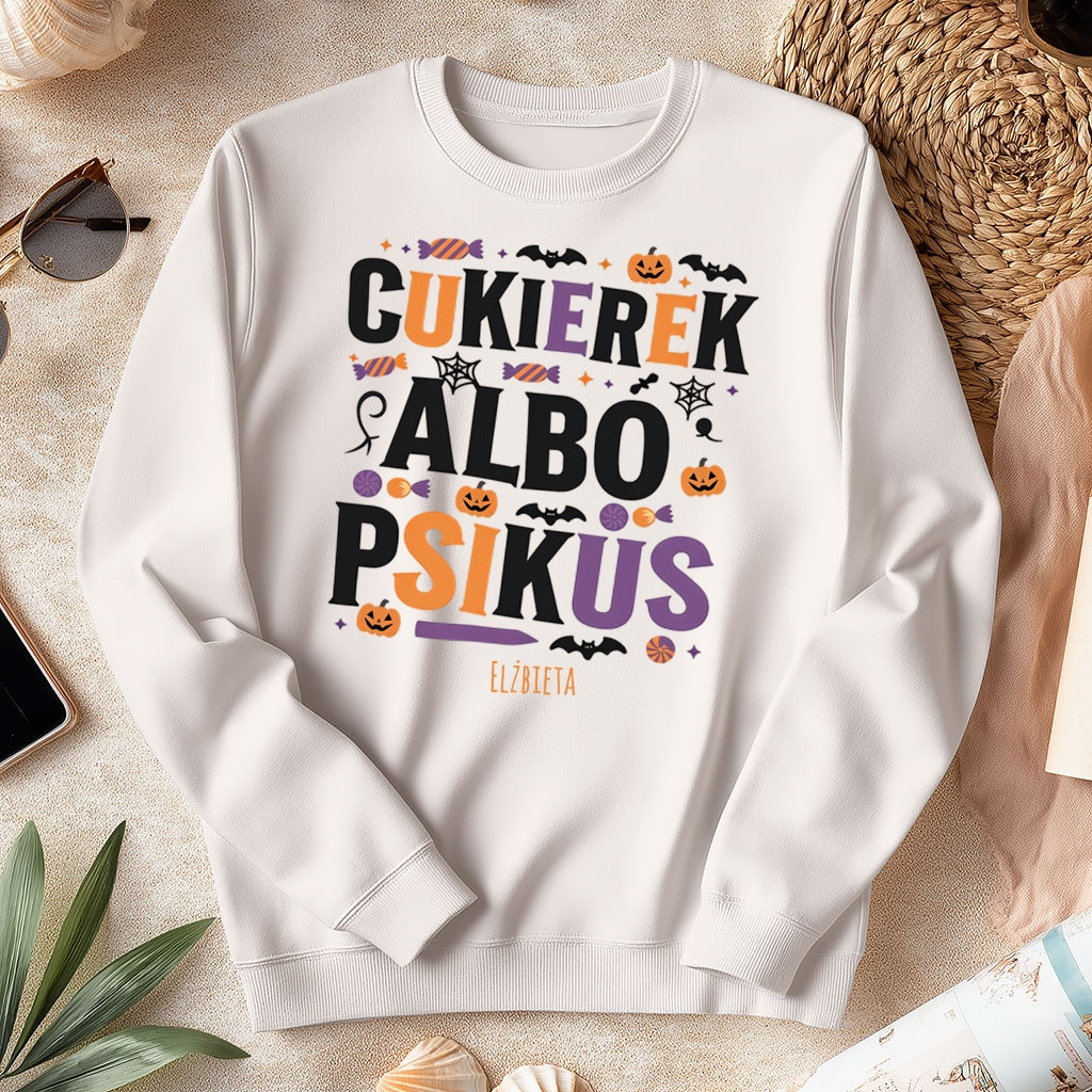 Bluza Unisex „Cukierek albo Psikus” – personalizowana bluza na Halloween