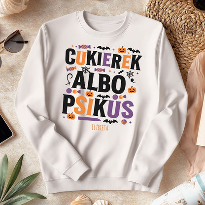 Bluza Unisex „Cukierek albo Psikus” – personalizowana bluza na Halloween