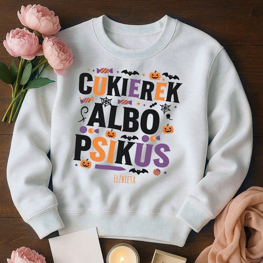 Bluza Unisex „Cukierek albo Psikus” – personalizowana bluza na Halloween
