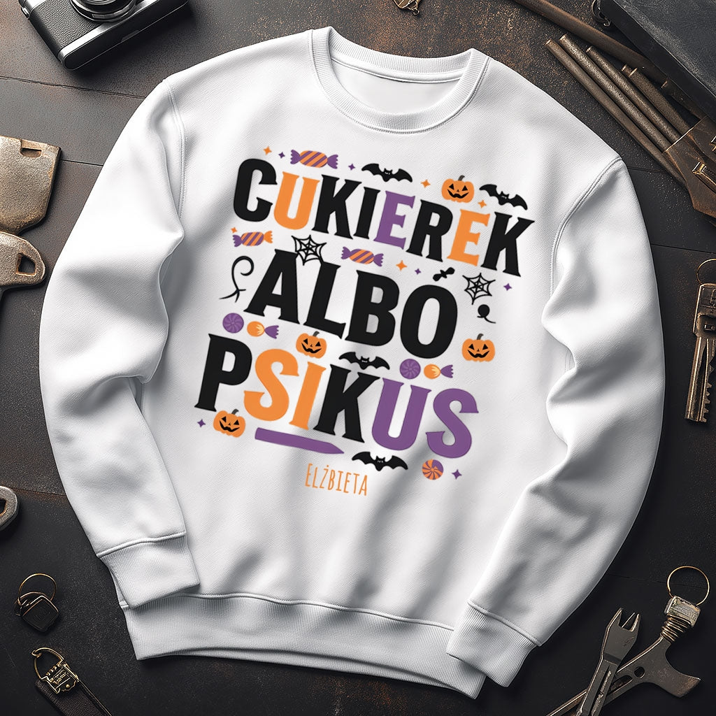 Bluza Unisex „Cukierek albo Psikus” – personalizowana bluza na Halloween