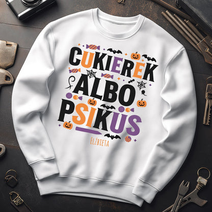 Bluza Unisex „Cukierek albo Psikus” – personalizowana bluza na Halloween