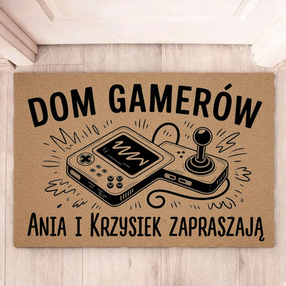 Wycieraczka Personalizowana – Dom Gamerów z Twoim Nazwiskiem