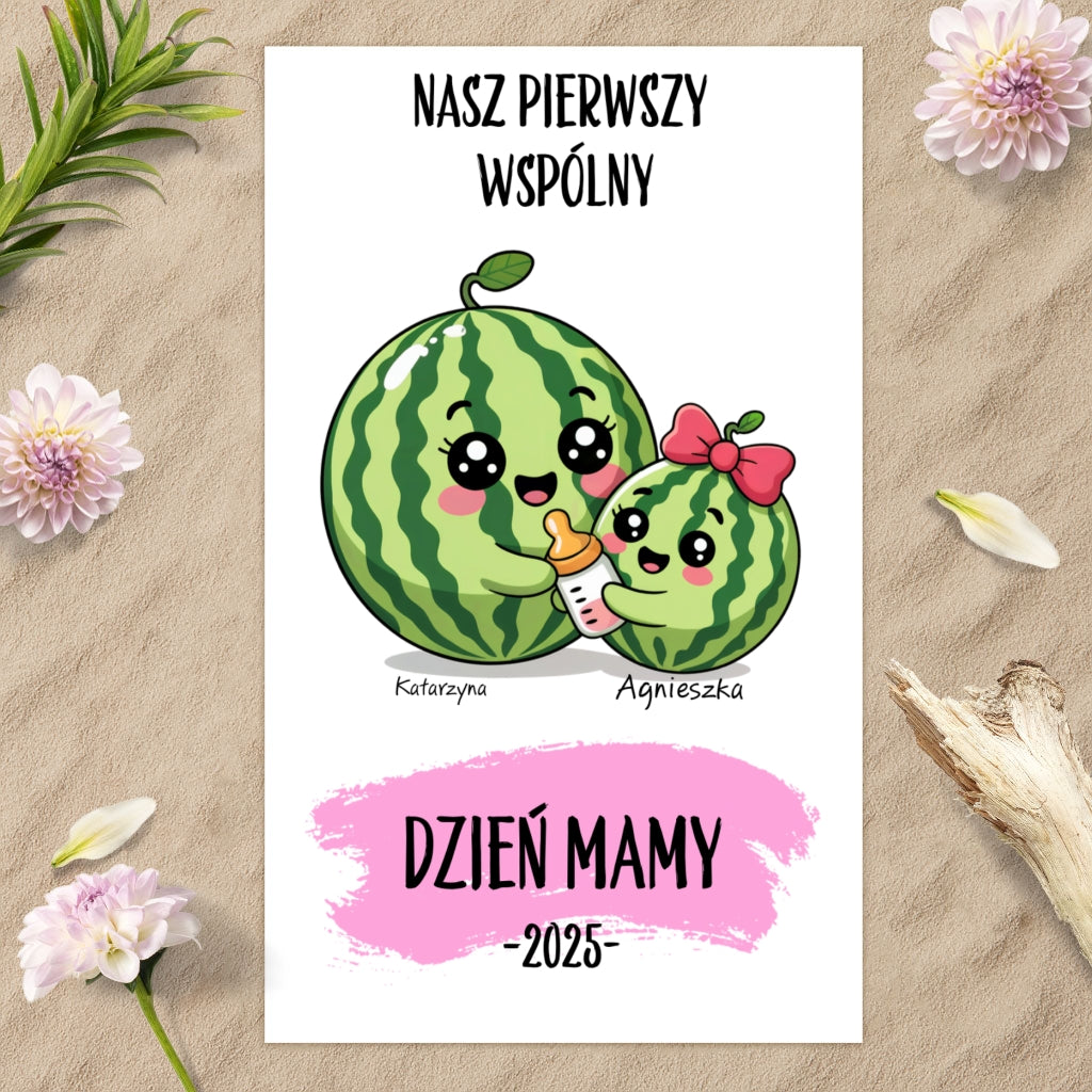 Personalizowany Ręcznik z Imionami Mamy i Dziecka – Nasz Pierwszy Dzień Mamy
