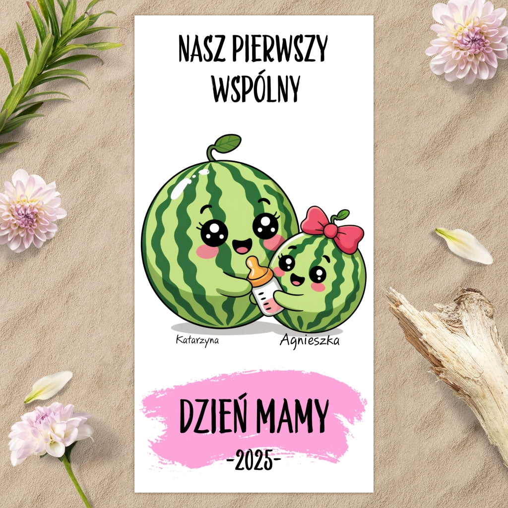Personalizowany Ręcznik z Imionami Mamy i Dziecka – Nasz Pierwszy Dzień Mamy