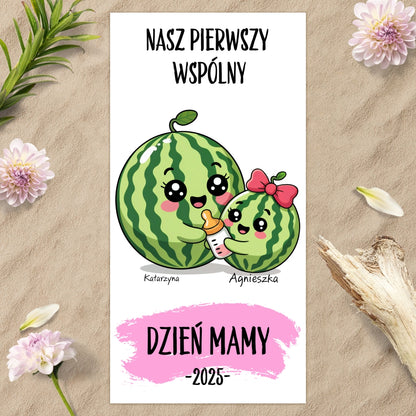 Personalizowany Ręcznik z Imionami Mamy i Dziecka – Nasz Pierwszy Dzień Mamy