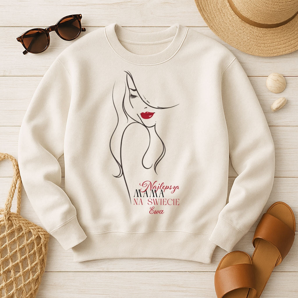 Personalizowana koszulka damska „Najlepsza Kobieta na świecie” z imieniem – prezent dla niej – stylowa bluzka z napisem