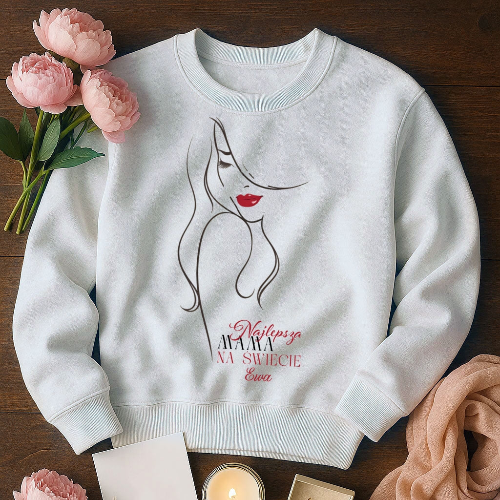 Personalizowana koszulka damska „Najlepsza Kobieta na świecie” z imieniem – prezent dla niej – stylowa bluzka z napisem