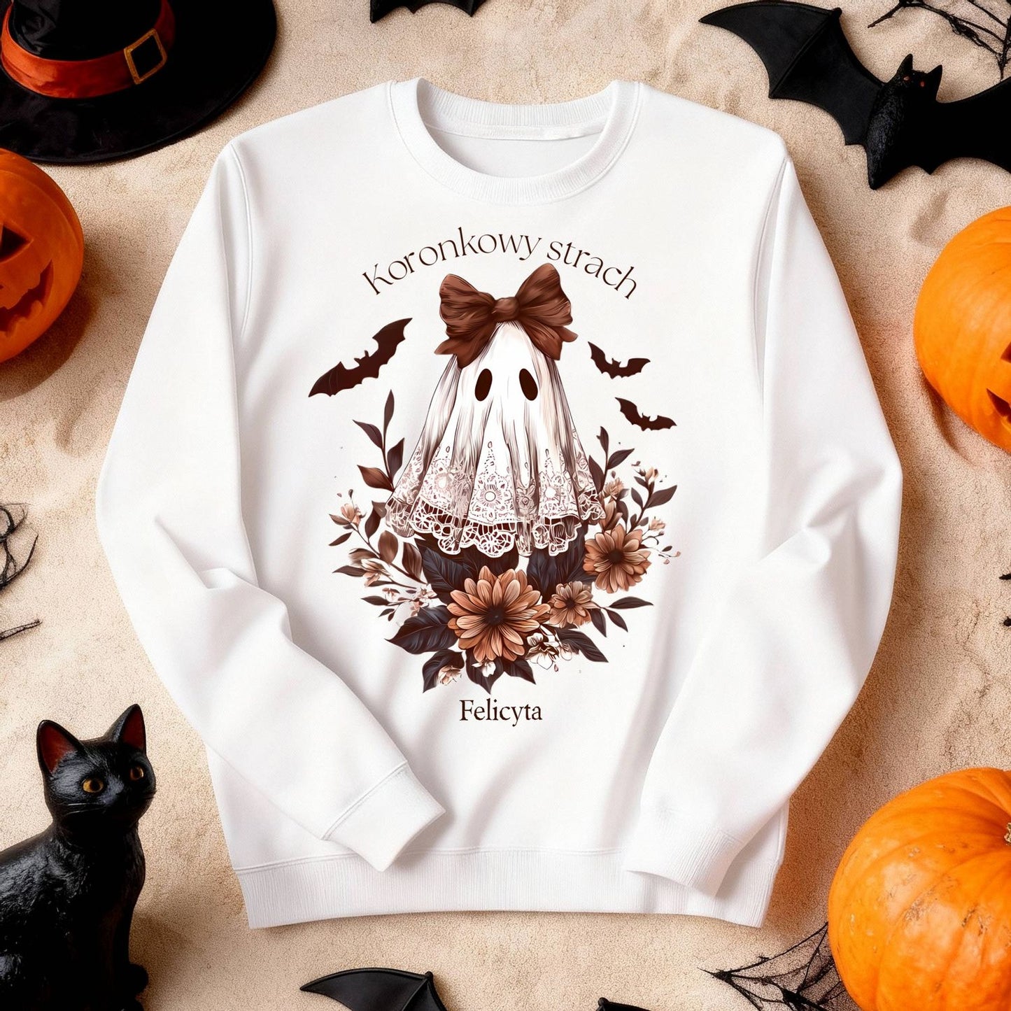 Bluza Unisex „Koronkowy Strach” – Personalizowana Halloween